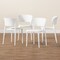 Baxton Studio Rae ModernWhite Finished Polypropylene Plastic 4-Piece Stackable Dining Chair Set, PK4 192-4PC-12022-ZORO - alternate 5